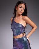 Image of Rutika Crop Top in Holographic Purple