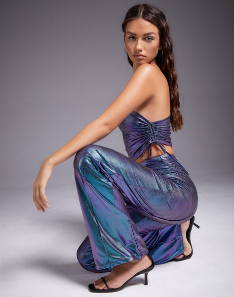 Image of Pista Trouser in Holographic Purple