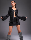 Image of Pulo Cardi in Drape Sequin Black