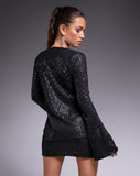 Image of Pulo Cardi in Drape Sequin Black