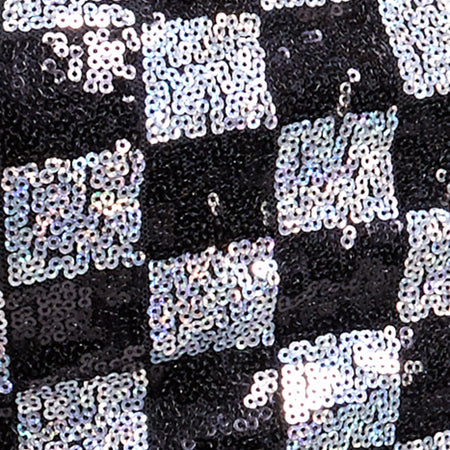 Runita Halter Top in Checkerboard Sequin Black and Silver