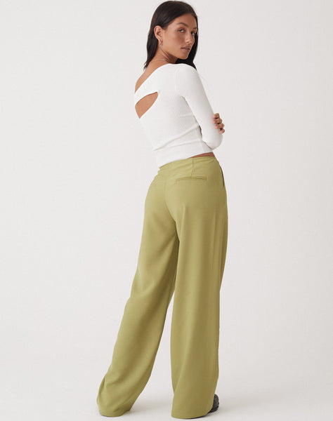 image of MOTEL X OLIVIA NEILL Amadi Wide Leg Trouser in Tailoring Seamfoam Green