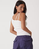 Image of MOTEL X OLIVIA NEILL Lanica Top in Rib Star White