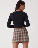 Image of MOTEL X OLIVIA NEILL Pelma Mini Skirt in Check Tan Brown