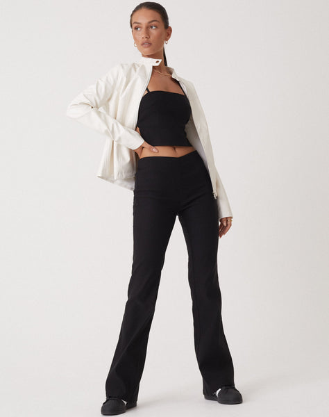 image of MOTEL X OLIVIA NEILL Levin Flared Leg Trouser in Tailoring Black