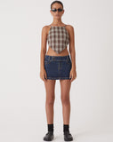 Image of Motel X Olivia Neill Wibi Top in Check Tan Brown