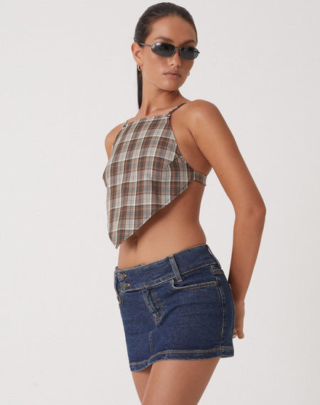 MOTEL X OLIVIA NEILL Hondra Trouser in Check Tan Brown