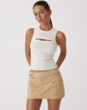 image of MOTEL X OLIVIA NEILL Stina Cargo Mini Skirt in Tan