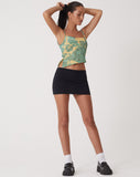 Image of MOTEL X OLIVIA NEILL Asteria Crop Top in Collage Floral Shadow Green