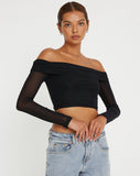 image of Nagini Bardot Crop Top in Black