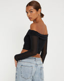 image of Nagini Bardot Crop Top in Black