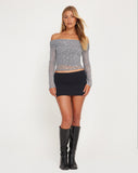 image of Nagini Bardot Top in Mesh Glitter Dot Frost Gray