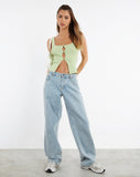 image of Low Rise Parallel Jeans in Light Wash Blue