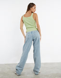 image of Low Rise Parallel Jeans in Light Wash Blue