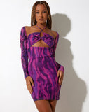 image of  Naisa Mini Dress in Tropical Rave Pink