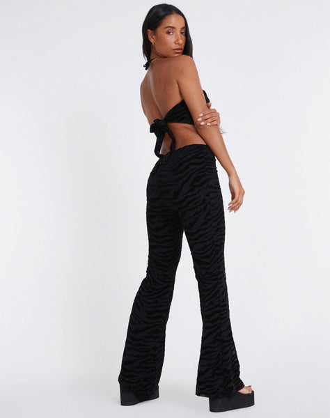 image of Nancha Flare Trouser in Zebra Flock Black