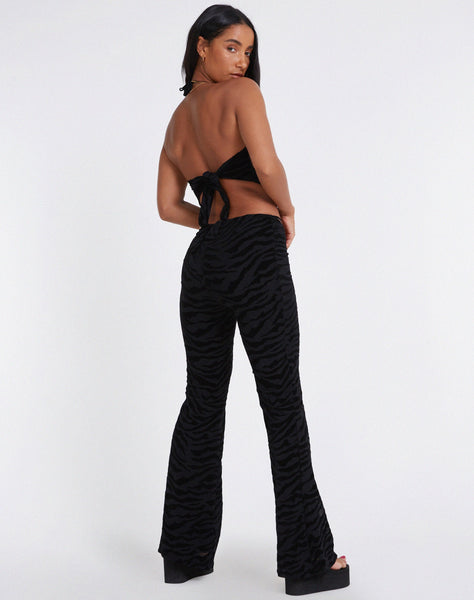 image of Nancha Flare Trouser in Zebra Flock Black