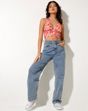 Image of Nanda Crop Top in Dark Wild Flower Cantaloupe