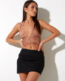 Image of Nanda Crop Top in Fluid Marbling Brown