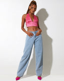 image of Nanda Crop Top in Satin Pink