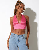 image of Nanda Crop Top in Satin Pink