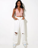 Image of Nanda Crop Top in Satin Rose Coral Blush