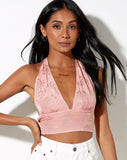 Image of Nanda Crop Top in Satin Rose Coral Blush