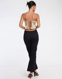 image of Nandina Top in Satin Olive Gold