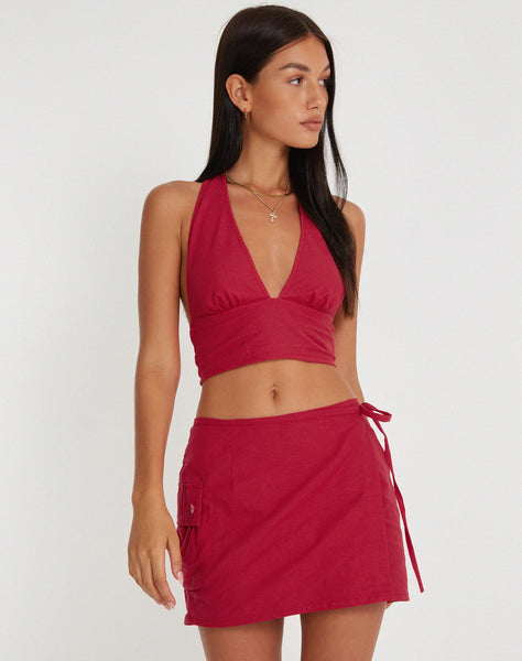 image of Nania Crop Top in Tango Red