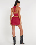 image of Valio Mini Skirt in Tango Red