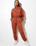 Nar Zip Bungee Jumper in Burnt Brick 'Be Nice' Label Embro