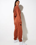 Nar Zip Bungee Jumper in Burnt Brick 'Be Nice' Label Embro