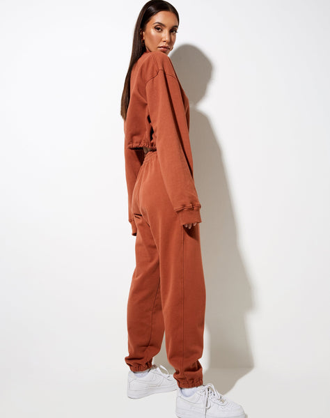 Nar Zip Bungee Jumper in Burnt Brick 'Be Nice' Label Embro