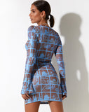 image of Nariko Bodycon Dress in Photographic Blue