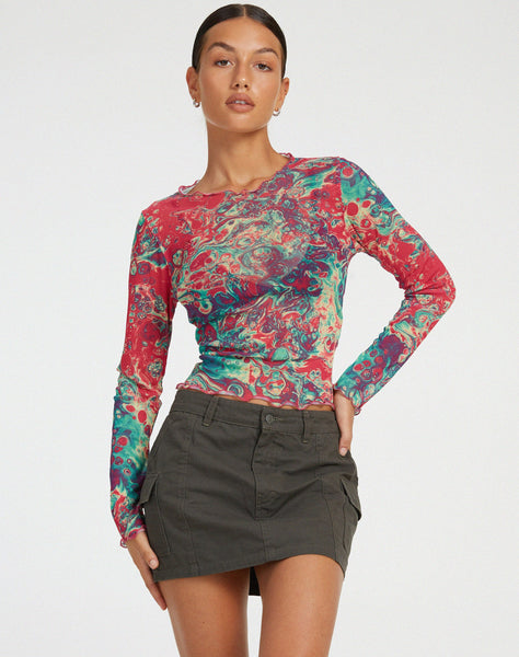 image of Narita Longsleeve Top in Festival Print