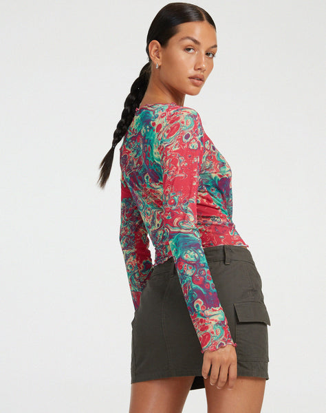 image of Narita Longsleeve Top in Festival Print