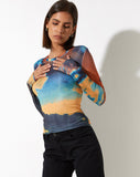 image of Narita Long Sleeve Top in Heat Map