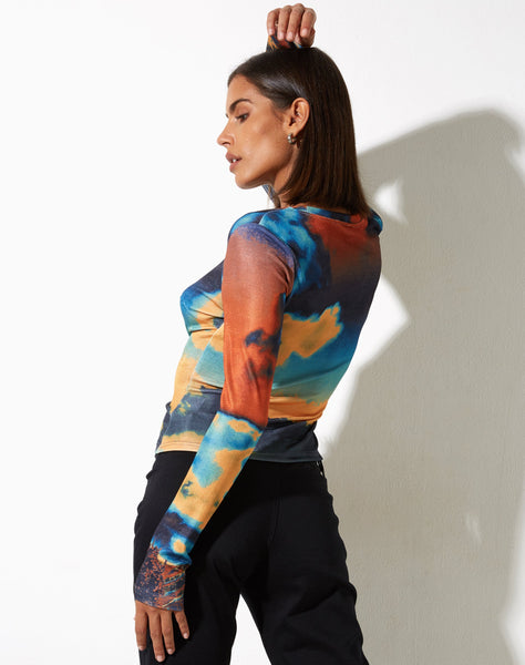 image of Narita Long Sleeve Top in Heat Map