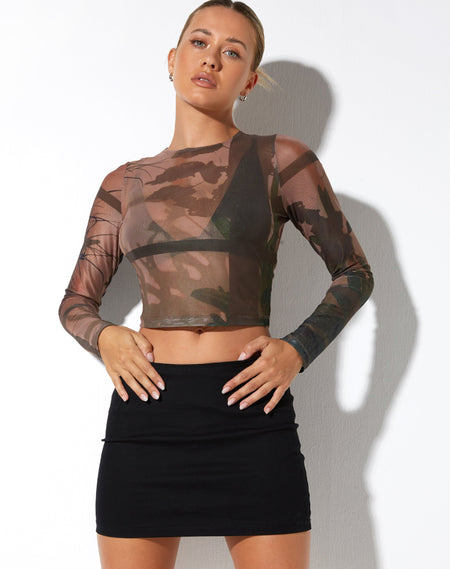 Licora Crop Top in Abstract Purple