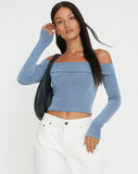 image of Nasari Crop Top in Blue Grey