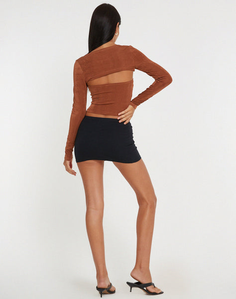 image of Nastra Crop Top in Brown