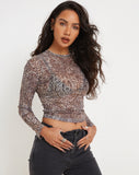 image of Natari Printed Long Sleeve Top in Sandstorm Tonal Print