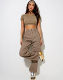 Natka Crop Top in Rib Eucalyptus