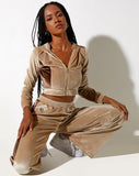 Image of Bintan Wide Leg Trouser in Velour Champagne