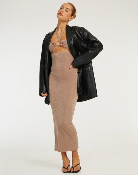 image of Nayara Cutout Maxi Dress in London Fog