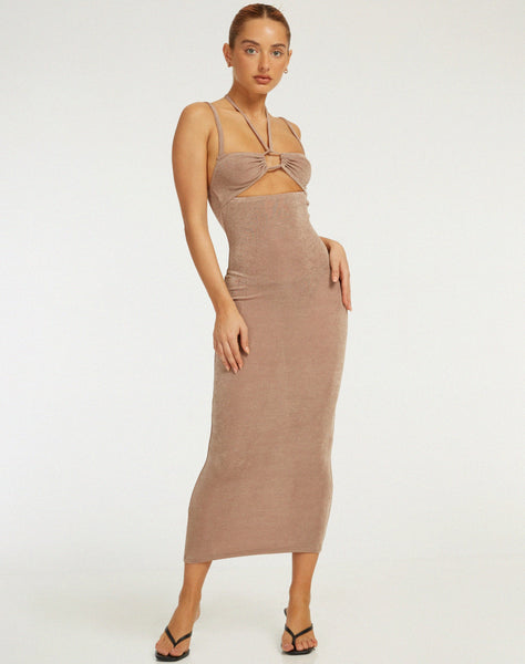 image of Nayara Cutout Maxi Dress in London Fog