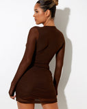 Nebel Mini Dress in Mesh Chocolate