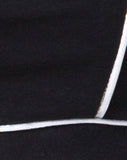 Neho Cycle Short in Black with Piping Line