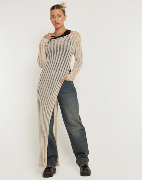 image of Nekici Long Sleeve Top in Natural