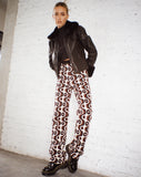 image of Sheba Wide Leg Trouser in Wavy Geo Ivory Brown and Blackv